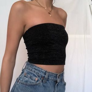 Urban Outfitters shimmery black tube top